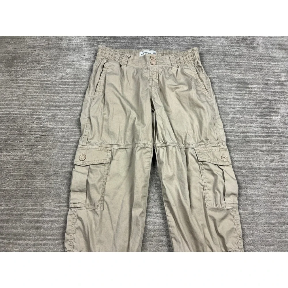 Abercrombie Kids Cargo Joggers Unisex 11/12 Tan Khaki Cotton Blend Utility Pants